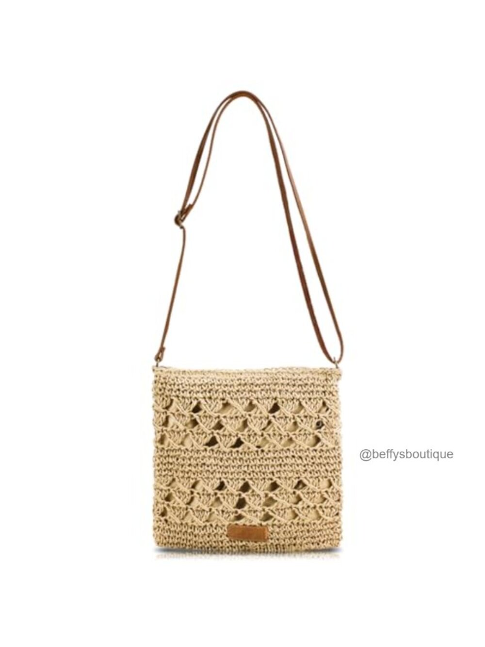 Handwoven Straw Crossbody Bag Boho Beach Shoulder Purse Vacation Travel